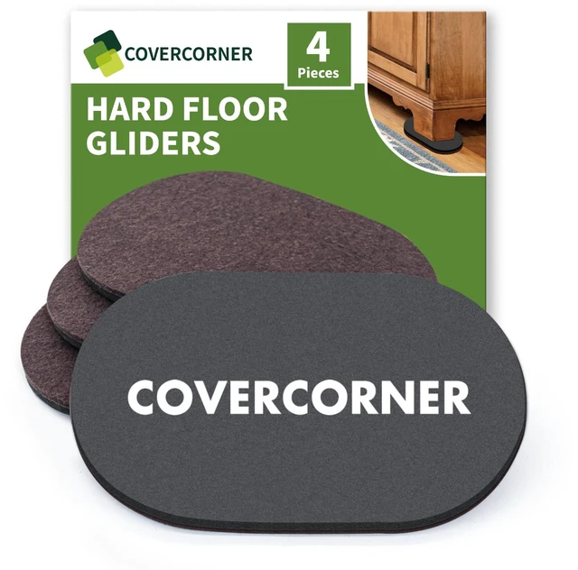 Main image of Felt Furniture Sliders for Hardwood Floors 4 PCS, 9 1/2" Brown Felt Furniture Pads for Hardwood Floors, Furniture Moving Sliders, Heavy Duty Felt Movers Sliders, Chair Leg Floor Protectors