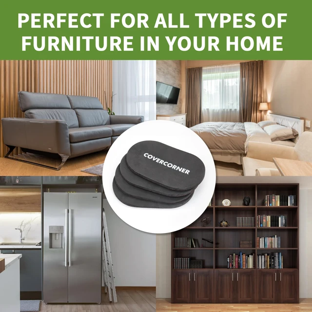 Alt view image 6 of 7 - Felt Furniture Sliders for Hardwood Floors 4 PCS, 9 1/2" Brown Felt Furniture Pads for Hardwood Floors, Furniture Moving Sliders, Heavy Duty Felt Movers Sliders, Chair Leg Floor Protectors