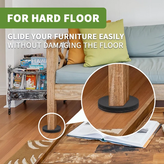Alt view image 4 of 7 - Felt Furniture Sliders for Hardwood Floors 8 PCS, 4 3/4" Brown Felt Furniture Pads for Hardwood Floors, Furniture Moving Sliders, Heavy Duty Felt Movers Sliders, Chair Leg Floor Protectors