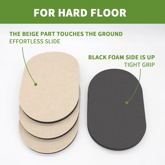 Alt view image 3 of 7 - Felt Furniture Sliders for Hardwood Floors 4 PCS, 9 1/2" Beige Felt Furniture Pads for Hardwood Floors, Furniture Moving Sliders, Heavy Duty Felt Movers Sliders, Chair Leg Floor Protectors