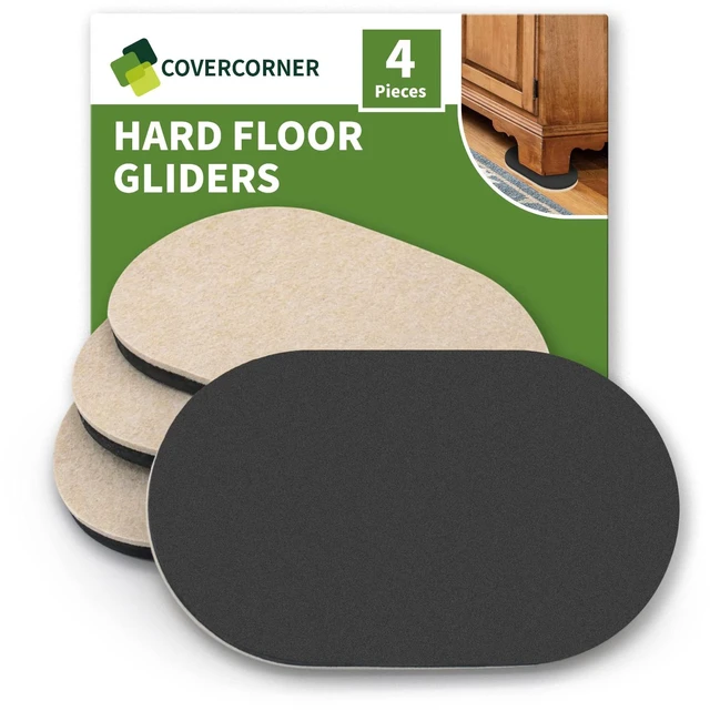 Main image of Felt Furniture Sliders for Hardwood Floors 4 PCS, 9 1/2" Beige Felt Furniture Pads for Hardwood Floors, Furniture Moving Sliders, Heavy Duty Felt Movers Sliders, Chair Leg Floor Protectors