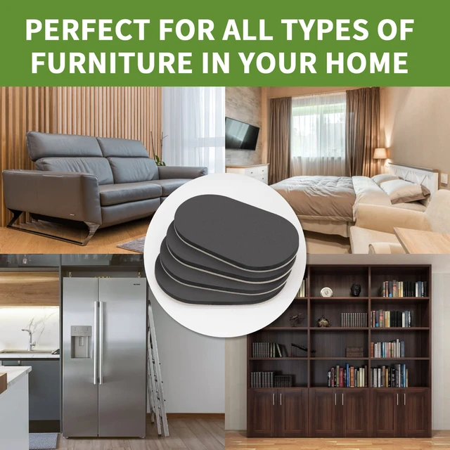 Alt view image 6 of 7 - Felt Furniture Sliders for Hardwood Floors 4 PCS, 9 1/2" Beige Felt Furniture Pads for Hardwood Floors, Furniture Moving Sliders, Heavy Duty Felt Movers Sliders, Chair Leg Floor Protectors