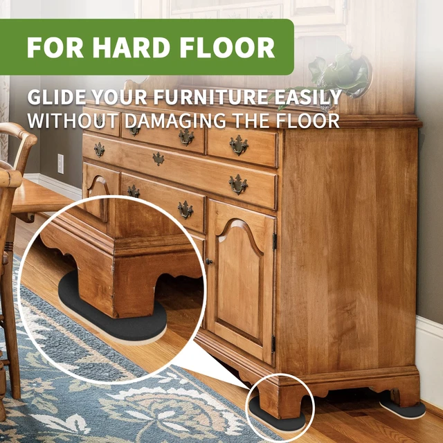 Alt view image 5 of 7 - Felt Furniture Sliders for Hardwood Floors 4 PCS, 9 1/2" Beige Felt Furniture Pads for Hardwood Floors, Furniture Moving Sliders, Heavy Duty Felt Movers Sliders, Chair Leg Floor Protectors
