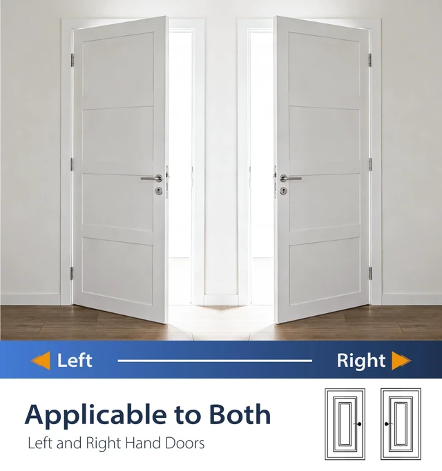Alt view image 7 of 7 - 4-Pack 3.5 Inch Self Closing Door Hinges,5/8" Radius Corners,Brushed Nickel Auto Spring Loaded Door Hinges, Adjustable Tension for Exterior,Garage, Front Back Door,Left Right Hand Door,UL Listed