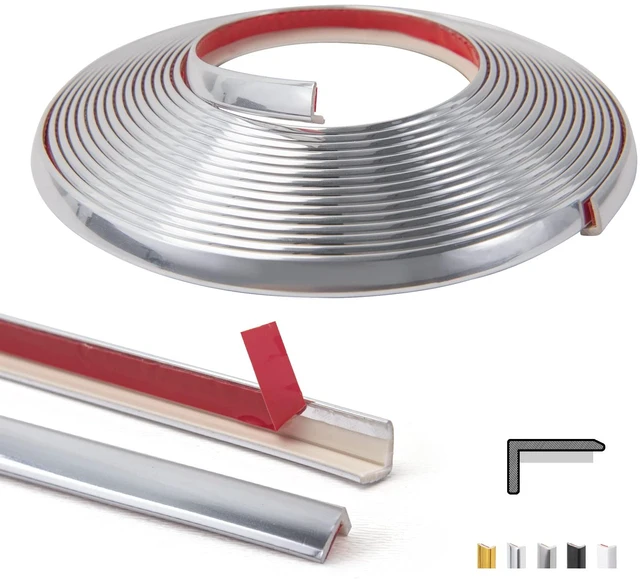 Main image of 20 ft Flexible Outside Corner Trim for Tile Edge, Stainless Steel Durable, Waterproof, Strong Adhesive, High Viscosity, Easy to Clean, Ideal for Tiles Edges, Furniture Decoration, Countertops