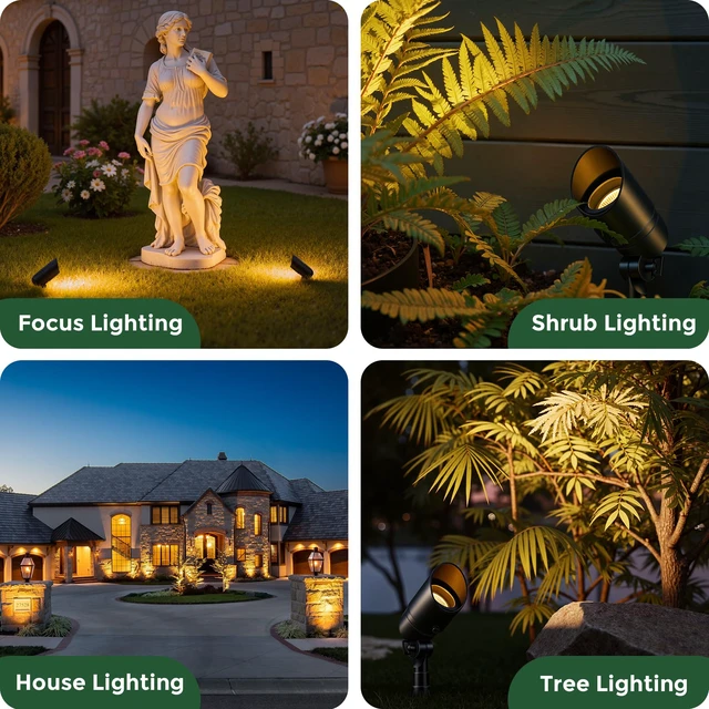 Alt view image 7 of 7 - Low Voltage Landscape Spotlight, 12V LED Outdoor Landscape Lighting, Landscape Spot Lights Wired for Garden and Yard, Aluminum Up Lighting Fixture with 5W MR16 Replaceable Bulb (2 Pack)