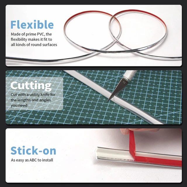 Alt view image 6 of 7 - 20 ft Flexible Outside Corner Trim for Tile Edge, Stainless Steel Durable, Waterproof, Strong Adhesive, High Viscosity, Easy to Clean, Ideal for Tiles Edges, Furniture Decoration, Countertops