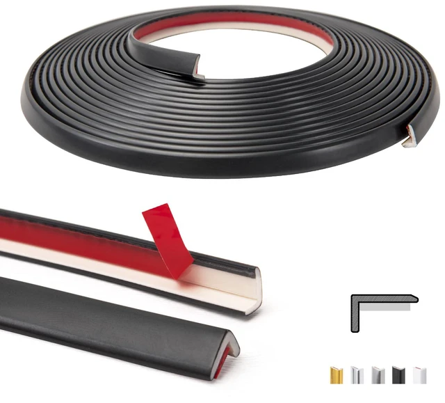 Main image of 20 ft Outside Corner Trim, Peel and Stick for Wall Tile Edge, Black Flexible, Durable, Waterproof, Strong Adhesive, High Viscosity, Easy to Clean, Ideal for Tiles Edges, Furniture Decoration