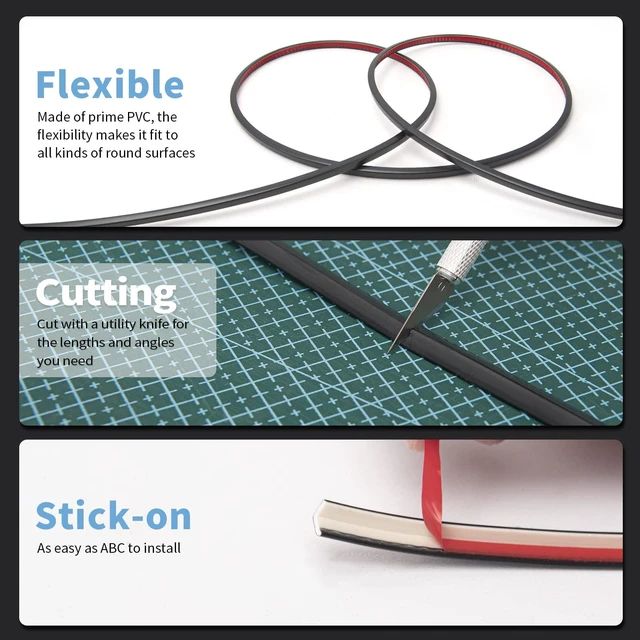 Alt view image 6 of 7 - 20 ft Outside Corner Trim, Peel and Stick for Wall Tile Edge, Black Flexible, Durable, Waterproof, Strong Adhesive, High Viscosity, Easy to Clean, Ideal for Tiles Edges, Furniture Decoration