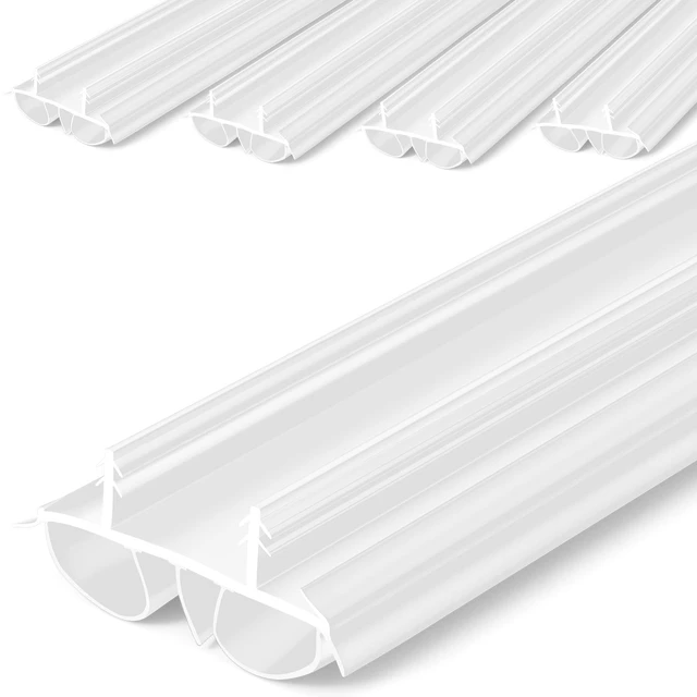 Main image of 4 Pcs 36" Kerf Door Sweep Double Bubble Kerf White 1-3/4" Wide Vinyl Seal, Exterior Door Sweeps for Energy Saving, Blocks Dust Insects Noise, Slide-in Install, Draft Stopper