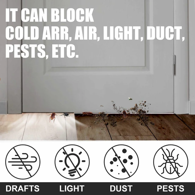 Alt view image 4 of 6 - 4 Pcs 36" Kerf Door Sweep Double Bubble Kerf White 1-3/4" Wide Vinyl Seal, Exterior Door Sweeps for Energy Saving, Blocks Dust Insects Noise, Slide-in Install, Draft Stopper