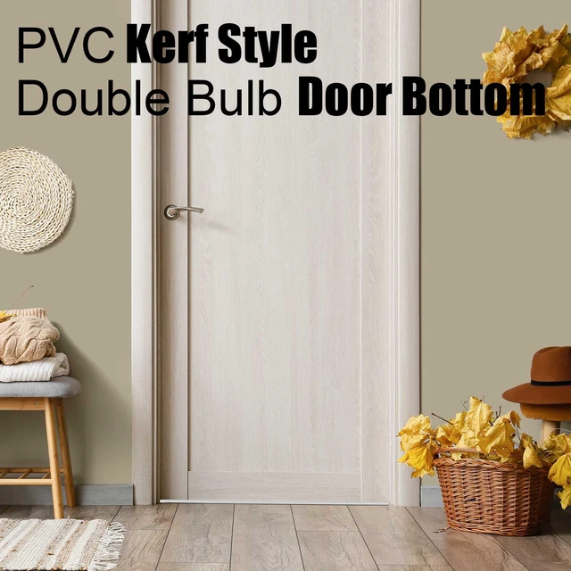 Alt view image 5 of 6 - 4 Pcs 36" Kerf Door Sweep Double Bubble Kerf White 1-3/4" Wide Vinyl Seal, Exterior Door Sweeps for Energy Saving, Blocks Dust Insects Noise, Slide-in Install, Draft Stopper