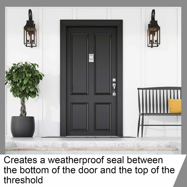 Alt view image 6 of 6 - 4 Pcs 36" Kerf Door Sweep Double Bubble Kerf White 1-3/4" Wide Vinyl Seal, Exterior Door Sweeps for Energy Saving, Blocks Dust Insects Noise, Slide-in Install, Draft Stopper