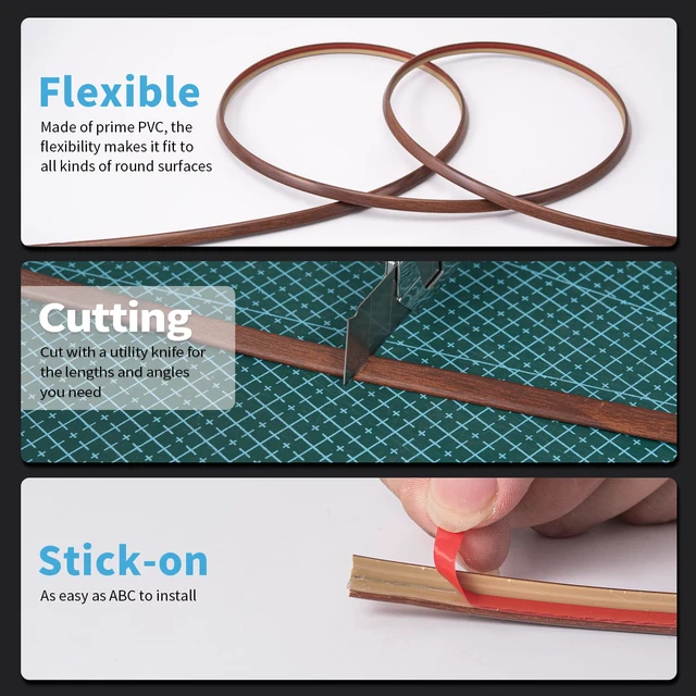 Alt view image 5 of 7 - 20 ft Outside Corner Trim, Peel and Stick for Wall Tile Edge, Cherry Durable, Waterproof, Strong Adhesive, High Viscosity, Easy to Clean, Ideal for Furniture Decoration, Countertops