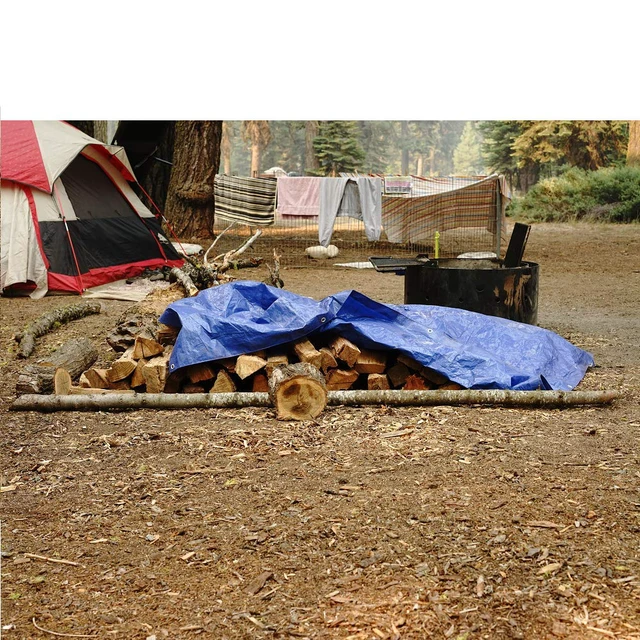 Alt view image 2 of 7 - Grizzly Tarps by 14' x 20' Large Multi-Purpose Waterproof Heavy Duty Poly Tarp with Grommets Every 36", 8x8 Weave, 5 Mil Thick, for Home, Boats, Cars, Camping, Protective Cover, Blue