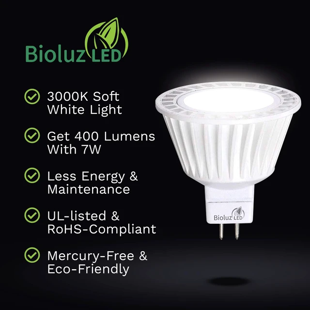Alt view image 3 of 7 - 10 Pack MR16 LED Bulb Dimmable 50W Halogen Replacement 3000K 7w 12V AC DC UL Listed High CRI
