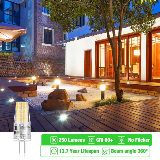 Alt view image 3 of 7 - 20 Pack G4 LED Bulb 2W Equivalent 30W 3000K Warm White 250 Lumens 360°Beam Angle, T3 Halogen Bulb Replacement Landscape Bulbs, AC/DC 12V Led Lights G4 Bi-Pin Base for Outdoor Landscape Lighting