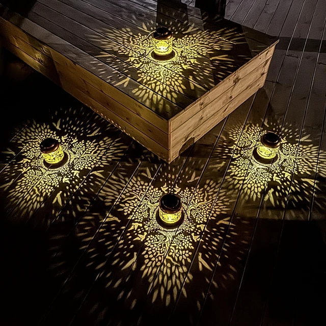 Alt view image 2 of 7 - 2 Pack Tree of Life Outdoor Solar Hanging Lanterns Waterproof LED Solar Lights Metal Decorative Lantern for Garden, Patio, Courtyard, Backyard, Yard Decor Unique Tree of Life Gifts for Women Gardening