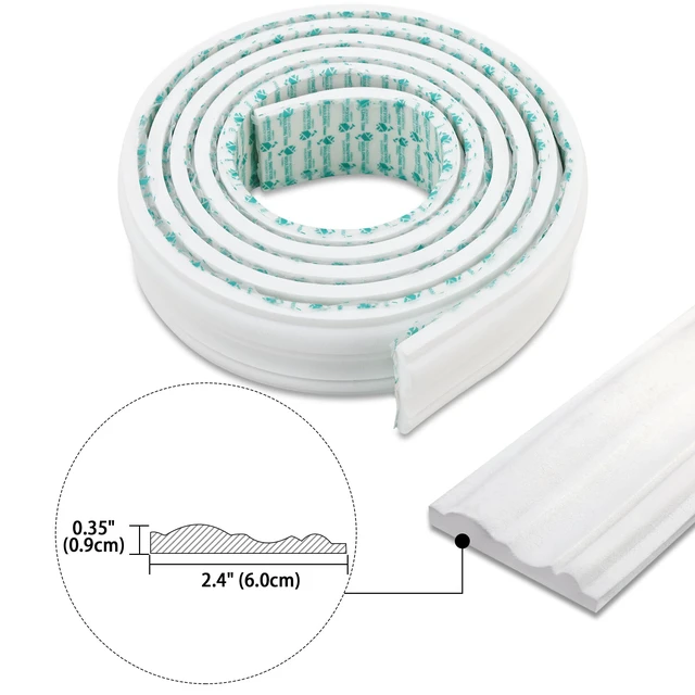 Alt view image 3 of 7 - 196.8" x 2.4" Lightweight Peel and Stick Chair Rail Molding, Flexible Accent Wall Trim for Home Decoration & Protection
