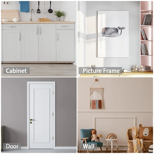 Alt view image 6 of 7 - 196.8" x 2.4" Lightweight Peel and Stick Chair Rail Molding, Flexible Accent Wall Trim for Home Decoration & Protection