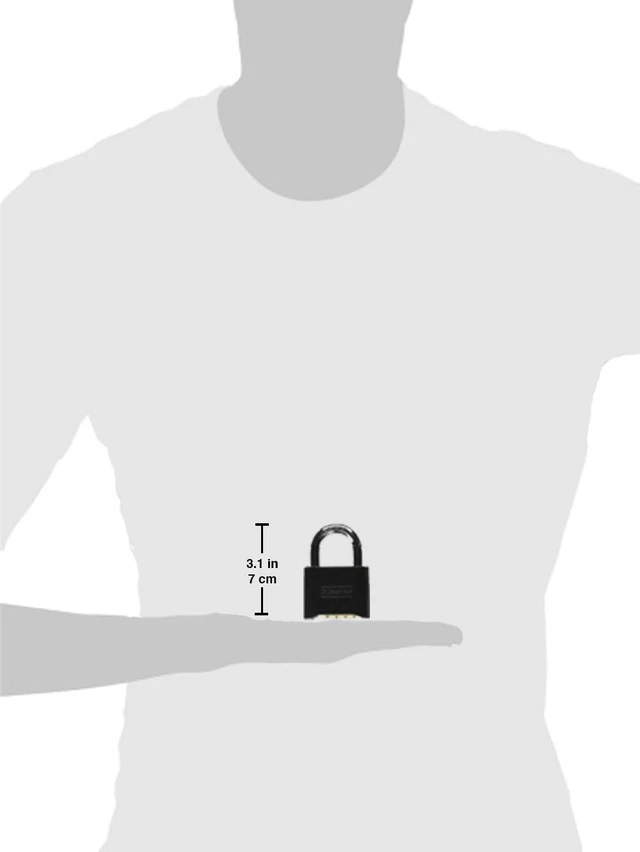 Alt view image 7 of 7 - Black Combination Padlock, Set Your Own Combo Lock, Weather Resistant Indoor and Outdoor Padlock with Code for Gym Locker, Gate, Shed, 178D