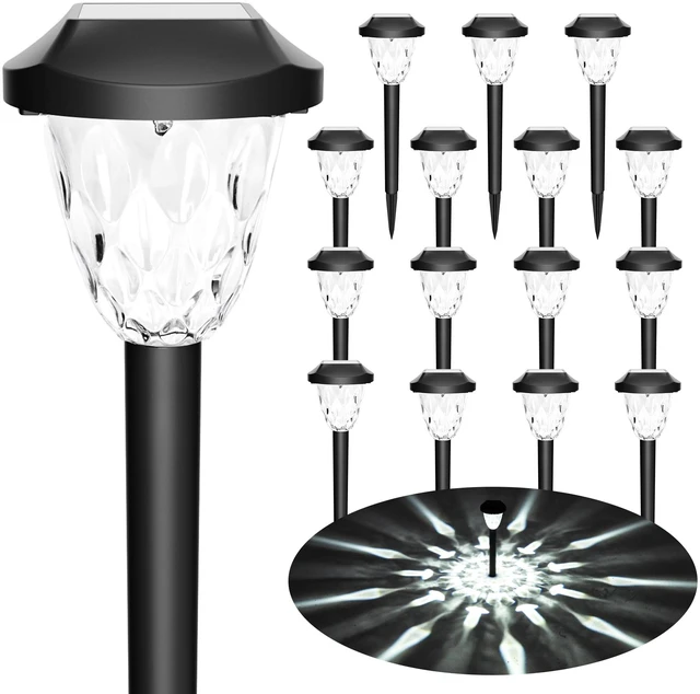 Main image of Cool Outdoor Solar Garden Path Lights, Waterproof 16PK Decorative Pattern Design, Bright Illumination, Ideal for Garden Walkway Driveway Lawn Pathway