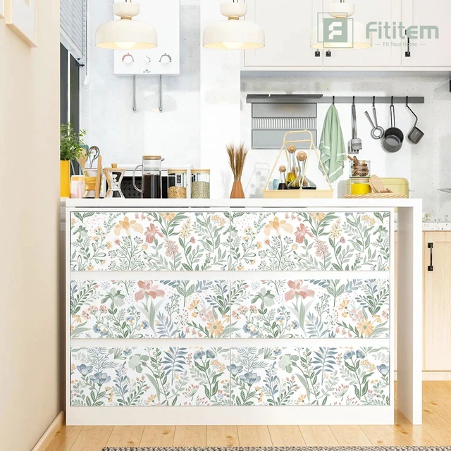Alt view image 5 of 7 - Floral Peel and Stick Wallpaper Boho Nature Wall Paper 17.3×393 Self Adhesive Floral Contact Paper Cabinet Flower Modern Wildflower Wallpaper Removable Waterproof Wallpaper Bathroom Bedroom