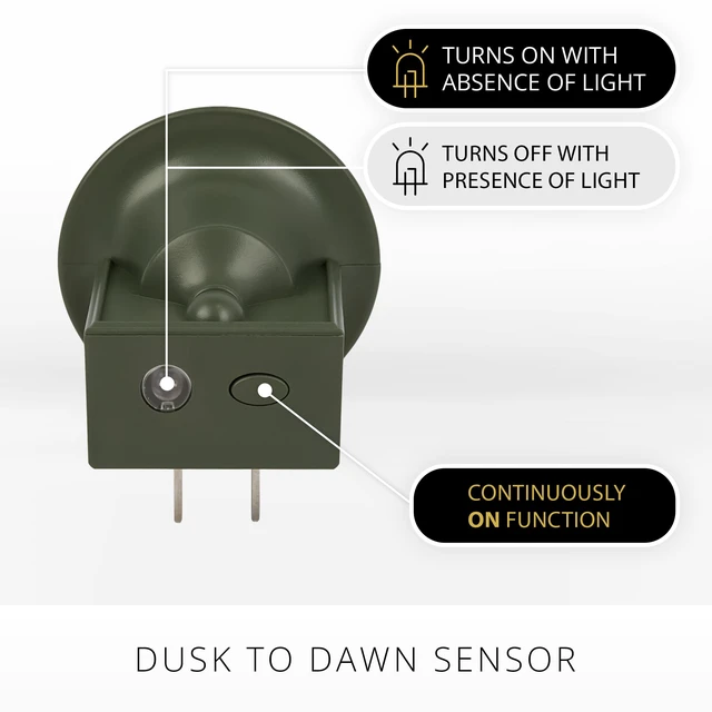 Alt view image 3 of 7 - Flameless Candle Nightlight w/Dusk to Dawn Light Dark Auto Sensor, Loden Green Wall Plug Indoor Night LED Light w/Real-Flame Effect Technology, Bathroom Bedroom Hallway, No Remote Needed