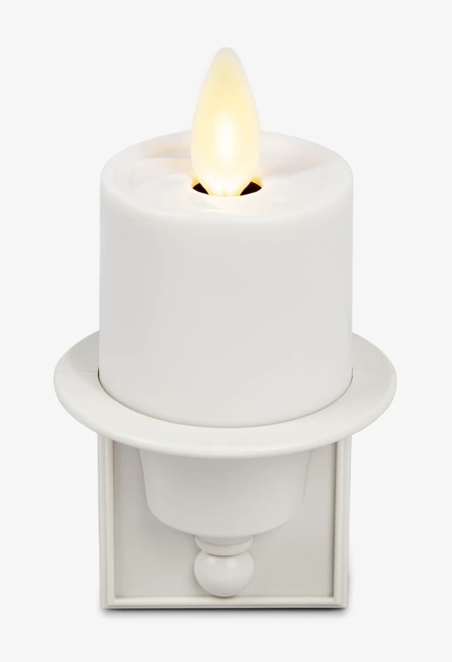 Main image of Flameless Candle Nightlight w/Dusk to Dawn Light Dark Auto Sensor, White Wall Plug Indoor Night LED Light w/Real-Flame Effect Technology, Bathroom Bedroom Hallway, No Remote Needed