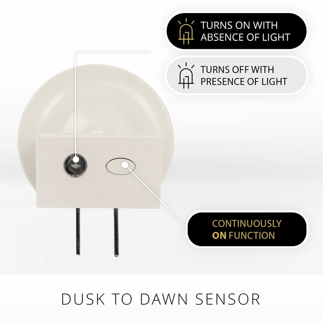 Alt view image 4 of 7 - Flameless Candle Nightlight w/Dusk to Dawn Light Dark Auto Sensor, White Wall Plug Indoor Night LED Light w/Real-Flame Effect Technology, Bathroom Bedroom Hallway, No Remote Needed