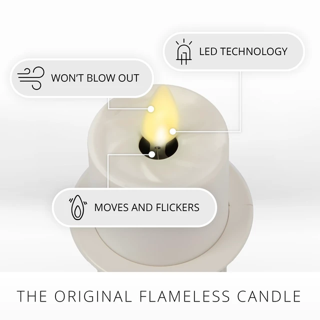 Alt view image 3 of 7 - Flameless Candle Nightlight w/Dusk to Dawn Light Dark Auto Sensor, White Wall Plug Indoor Night LED Light w/Real-Flame Effect Technology, Bathroom Bedroom Hallway, No Remote Needed