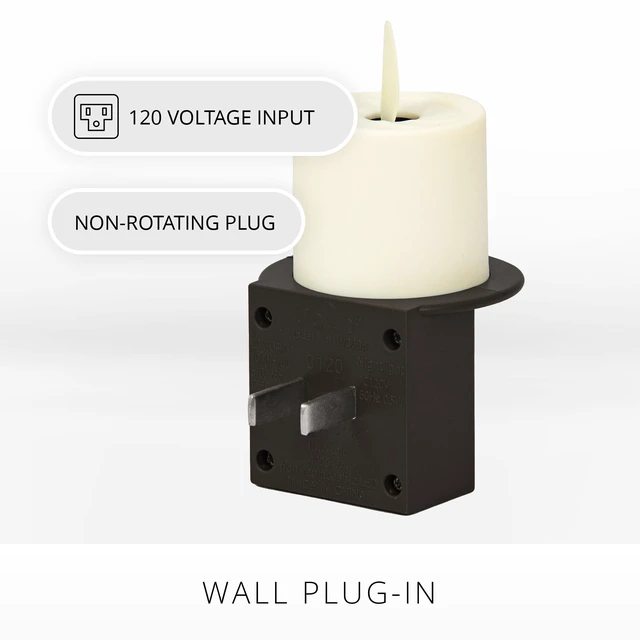 Alt view image 3 of 7 - Flameless Candle Nightlight w/Dusk to Dawn Light Dark Auto Sensor, Black Wall Plug Indoor Night LED Light w/Real-Flame Effect Technology, Bathroom Bedroom Hallway, No Remote Needed