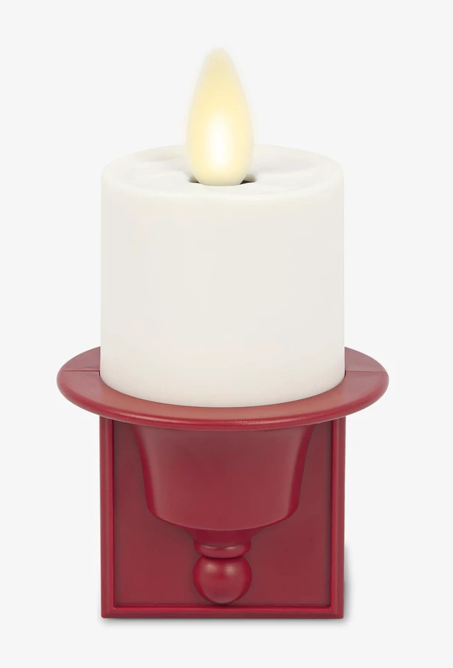 Main image of Flameless Candle Nightlight w/Dusk to Dawn Light Dark Auto Sensor, Red Wall Plug Indoor Night LED Light w/Real-Flame Effect Technology, Bathroom Bedroom Hallway, No Remote Needed