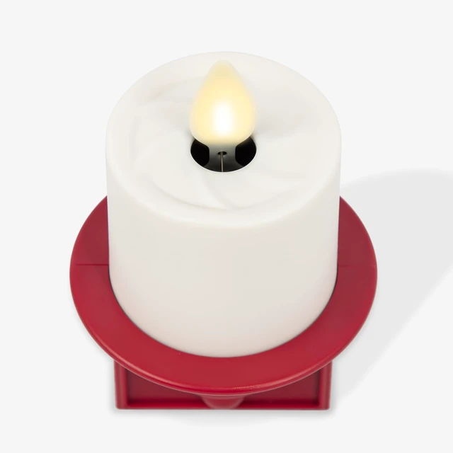 Alt view image 6 of 6 - Flameless Candle Nightlight w/Dusk to Dawn Light Dark Auto Sensor, Red Wall Plug Indoor Night LED Light w/Real-Flame Effect Technology, Bathroom Bedroom Hallway, No Remote Needed