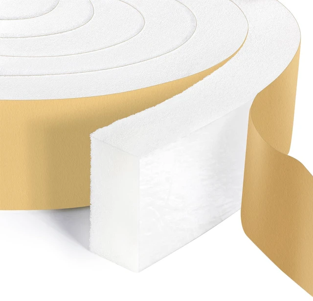 Main image of High Density Foam Tape Air Conditioner Window Seal, 2x1 Inch Thick Foam Stripe with Adhesive for Window AC Insulation, Weather Stripping for Doors and Windows Insulation, AC Foam Tape, White