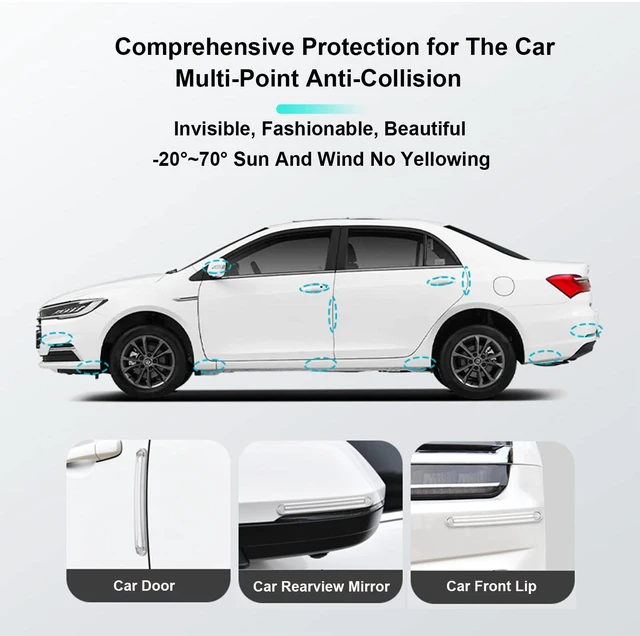 Alt view image 7 of 7 - Clear Furniture Bumpers, Adhesive Wall Pads, 24 Long Clear PVC strips with airbag cushions for chairs, cabinets, shower doors, drawers, toilet lids and car doors