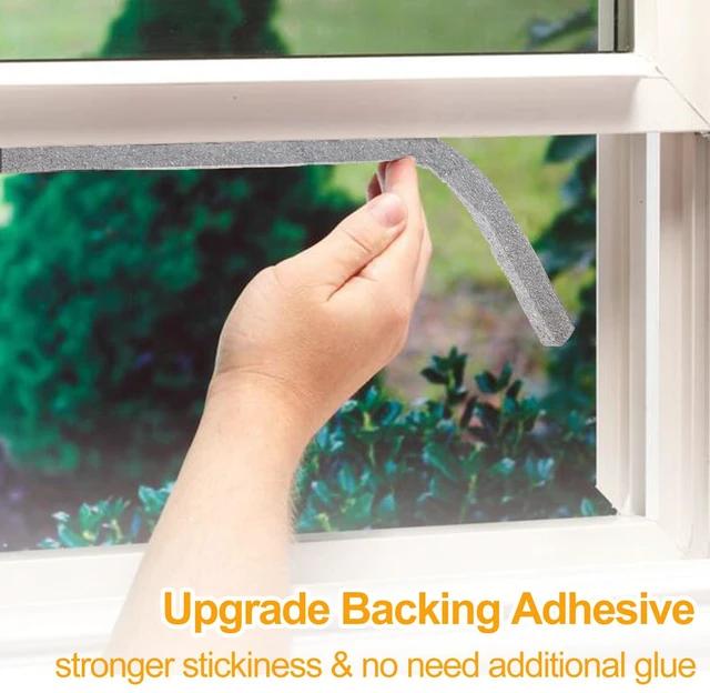 Alt view image 6 of 6 - High Density Foam Tape Air Conditioner Window Seal, 2x1 Inch Thick Foam Stripe with Adhesive for Window AC Insulation, Weather Stripping for Doors and Windows Insulation, AC Foam Tape, Gray