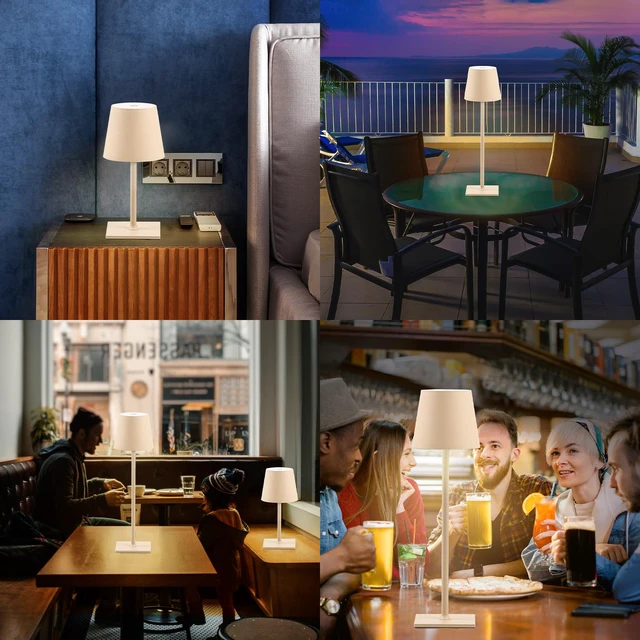 Alt view image 6 of 7 - 2 Pack Cordless Table Lamps, 3 Colors Stepless Dimming, 5000mAh Rechargeable Battery LED Desk Lamp for Bedroom/Couple Dinner/Desk/Cafe/Dining Room/Terrace