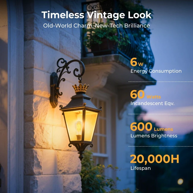 Alt view image 2 of 7 - Dimmable Edison Bulbs 2700K Warm White, E26 LED Bulb 60 watt Equivalent ST58 Vintage Light Bulbs, 600LM, 90+ CRI, E26 Base, Clear Glass, 18 Pack