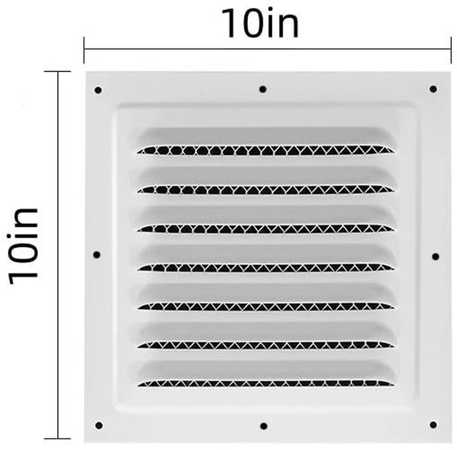 Alt view image 2 of 7 - 2pcs Attic Vent Soffit Vent Aluminum Wall Vent Metal Shed Vent Square Vent Louver Vent Grille with Built-in Insect Screen for Exterior Door House Attic Garage Ceiling (White 10" x 10"-2 Pack)