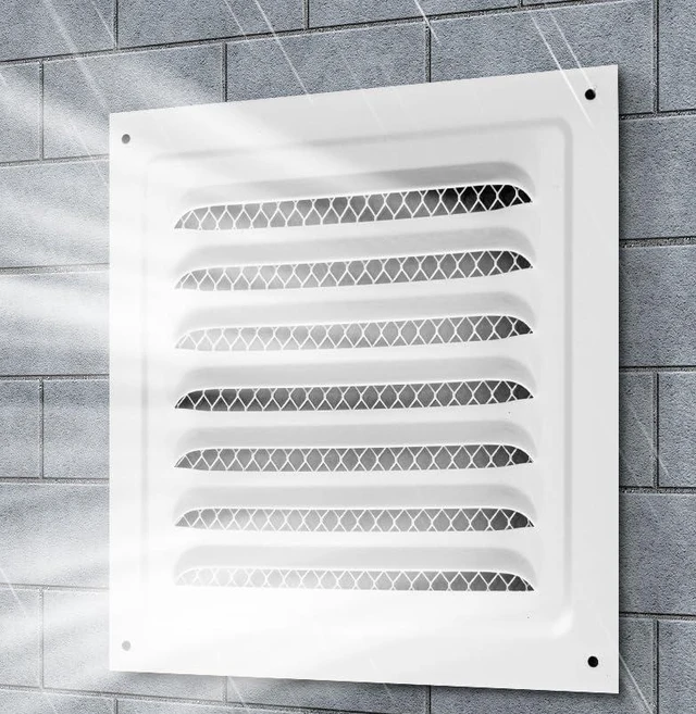 Alt view image 4 of 7 - 2pcs Attic Vent Soffit Vent Aluminum Wall Vent Metal Shed Vent Square Vent Louver Vent Grille with Built-in Insect Screen for Exterior Door House Attic Garage Ceiling (White 10" x 10"-2 Pack)