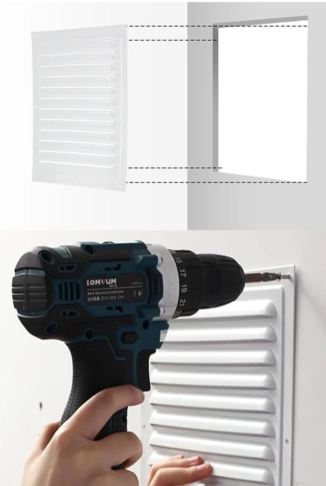 Alt view image 5 of 7 - 2pcs Attic Vent Soffit Vent Aluminum Wall Vent Metal Shed Vent Square Vent Louver Vent Grille with Built-in Insect Screen for Exterior Door House Attic Garage Ceiling (White 10" x 10"-2 Pack)
