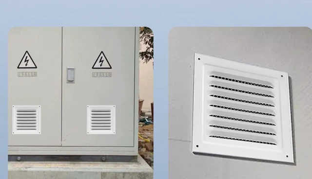 Alt view image 7 of 7 - 2pcs Attic Vent Soffit Vent Aluminum Wall Vent Metal Shed Vent Square Vent Louver Vent Grille with Built-in Insect Screen for Exterior Door House Attic Garage Ceiling (White 10" x 10"-2 Pack)