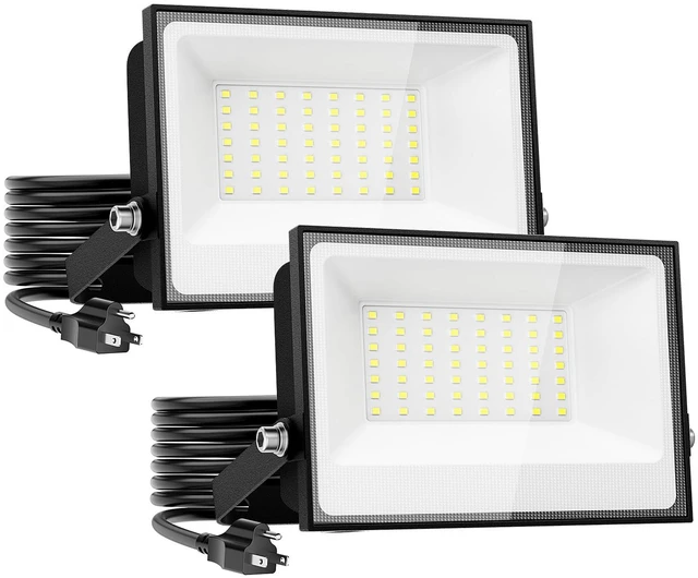 Main image of 40W Flood Lights Outdoor,4000lm Bright LED Work Light with Plug,Daylight White LED Flood Lighting, IP66 Waterproof Security Yard Lights for Garage Stadium 2 Pack
