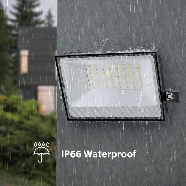 Alt view image 5 of 7 - 40W Flood Lights Outdoor,4000lm Bright LED Work Light with Plug,Daylight White LED Flood Lighting, IP66 Waterproof Security Yard Lights for Garage Stadium 2 Pack