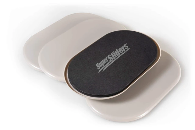 Alt view image 6 of 7 - 5 3/4" x 9 1/2" Oval Reusable Furniture Sliders for Carpet - Effortless Moving and Surface Protection, Beige (8 Pack)