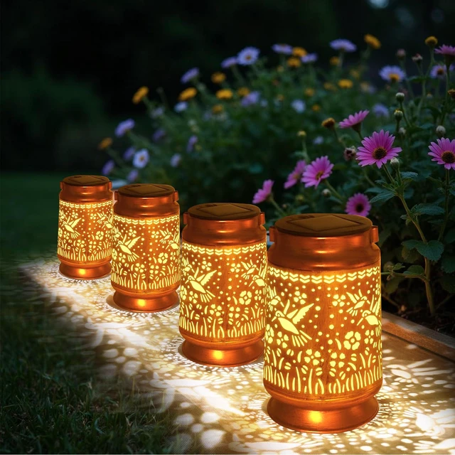 Main image of Solar Lanterns Outdoor Waterproof Gifts for Women Grandma Gifts HanGing Solar Lantern for Mom Hummingbird Garden Decor Solar Hanging Lantern Metal for Patio Yard Festival Pathway Landscape