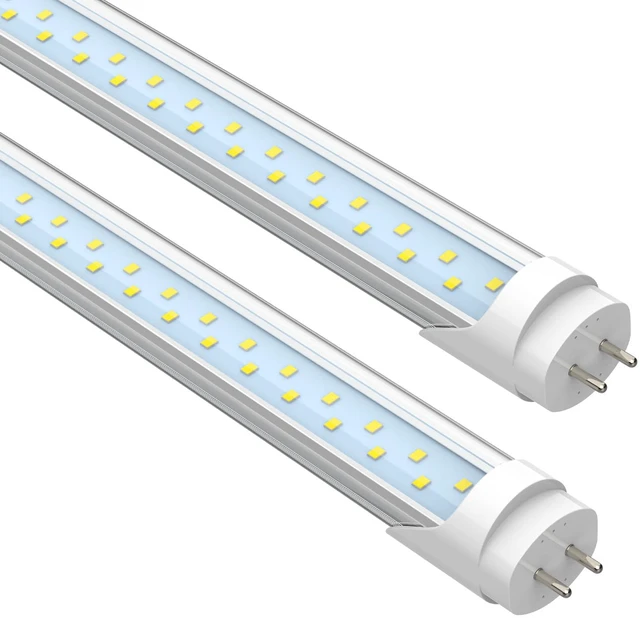 Main image of T8 LED 4FT Type A+B Light Bulbs, 24W, 3200LM, 6500K Daylight Plug and Play or Ballast Bypass, 4 Foot T12 LED Replacement, ETL Listed, Single or Double End Powered, Clear 2Pack