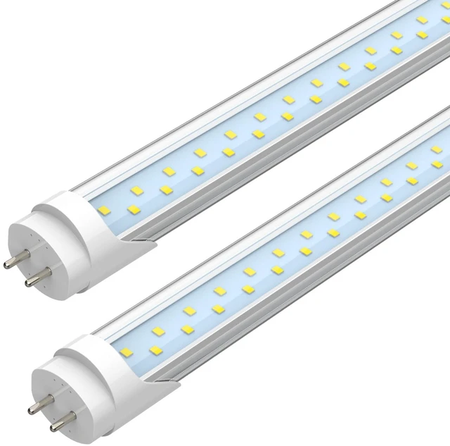 Main image of T8 LED 4FT Type A+B Light Bulbs, 24W, 3200LM, 5000K Daylight Plug and Play or Ballast Bypass, 4 Foot T12 LED Replacement, ETL Listed, Single or Double End Powered, Clear(2-Pack)