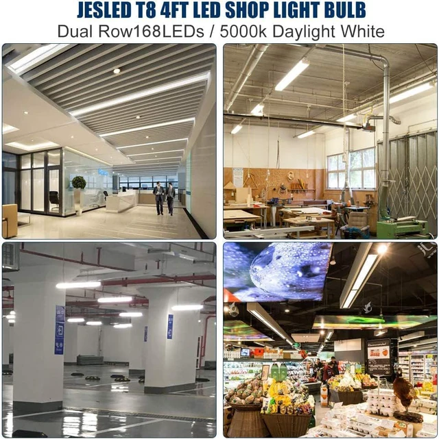 Alt view image 7 of 7 - T8 LED 4FT Type A+B Light Bulbs, 24W, 3200LM, 5000K Daylight Plug and Play or Ballast Bypass, 4 Foot T12 LED Replacement, ETL Listed, Single or Double End Powered, Clear(2-Pack)